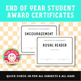 75 Student End-of-Year Award Superlative Certificates