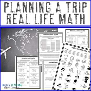 Preview of Real World Math: Planning a Trip | Project Based Learning PBL Unit