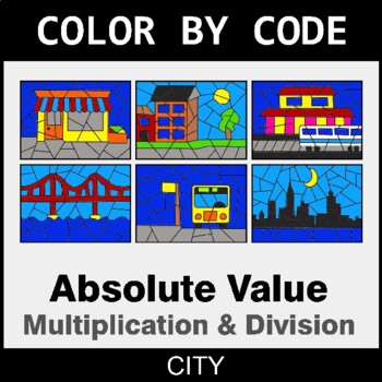 Absolute Value: Multiplication & Division - Coloring Worksheets | Color by Code