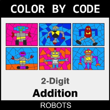2-Digit Addition - Coloring Worksheets | Color by Code