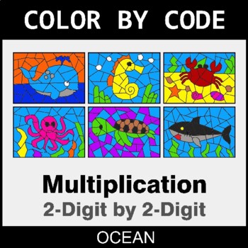 Multiplication: 2-Digit by 2-Digit - Coloring Worksheets | Color by Code