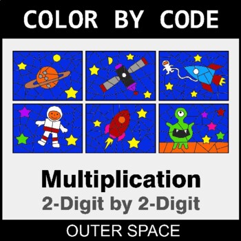 Multiplication: 2-Digit by 2-Digit - Coloring Worksheets | Color by Code