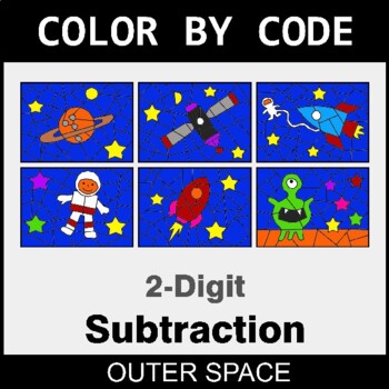2-Digit Subtraction - Coloring Worksheets | Color by Code