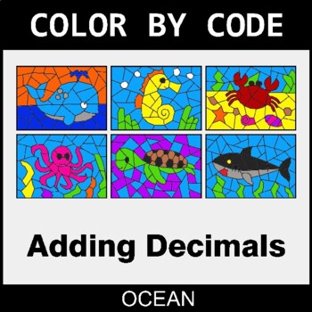 Adding Decimals - Coloring Worksheets | Color by Code