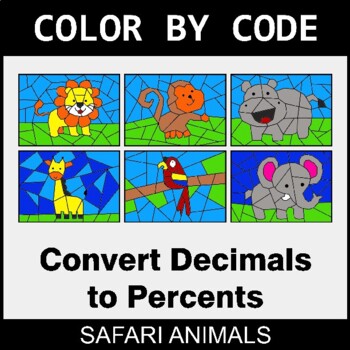Converting Decimals to Percents - Coloring Worksheets | Color by Code