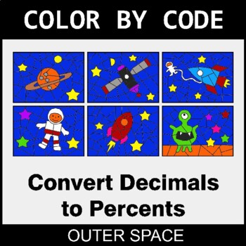 Converting Decimals to Percents - Coloring Worksheets | Color by Code