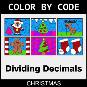 Christmas: Dividing Decimals - Coloring Worksheets | Color by Code