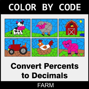 Converting Percents to Decimals - Coloring Worksheets | Color by Code