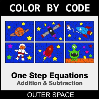 One-Step Equations: Addition & Subtraction - Coloring Worksheets | Color by Code
