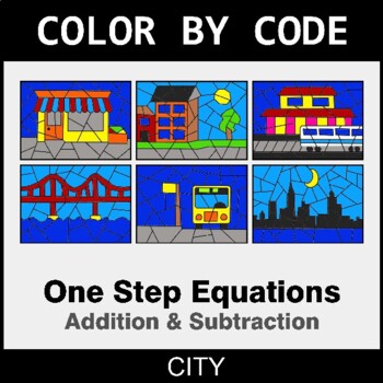 One-Step Equations: Addition & Subtraction - Coloring Worksheets | Color by Code