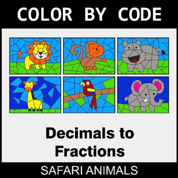 Converting Decimals to Fractions - Coloring Worksheets | Color by Code