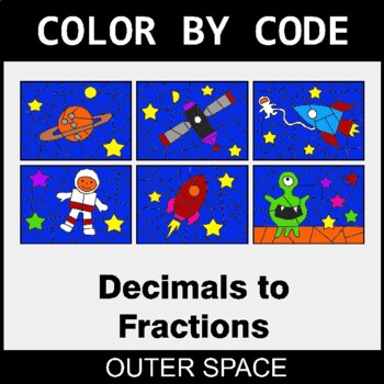 Converting Decimals to Fractions - Coloring Worksheets | Color by Code