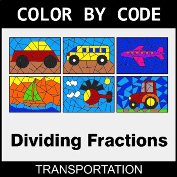 Dividing Fractions - Coloring Worksheets | Color by Code