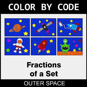 Fractions of a Set - Coloring Worksheets | Color by Code