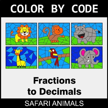Converting Fractions to Decimals - Coloring Worksheets | Color by Code