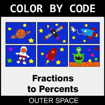 Converting Fractions to Percents - Coloring Worksheets | Color by Code