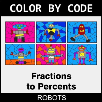 Converting Fractions to Percents - Coloring Worksheets | Color by Code