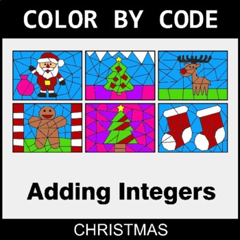 Christmas: Adding Integers - Coloring Worksheets | Color by Code