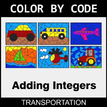 Adding Integers - Coloring Worksheets | Color by Code
