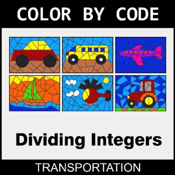 Dividing Integers - Coloring Worksheets | Color by Code