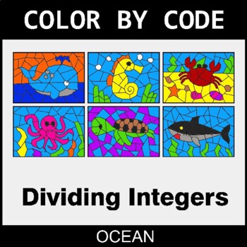 Dividing Integers - Coloring Worksheets | Color by Code