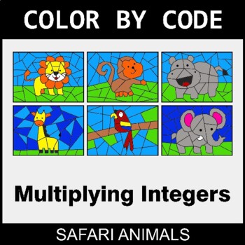 Multiplying Integers - Coloring Worksheets | Color by Code