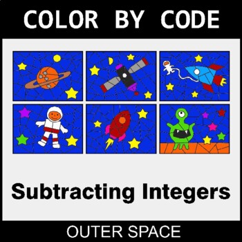 Subtracting Integers - Coloring Worksheets | Color by Code