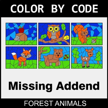 Missing Addends - Coloring Worksheets | Color by Code