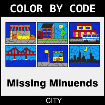 Missing Minuends - Coloring Worksheets | Color by Code