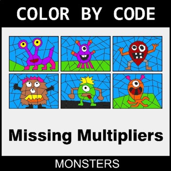 Missing Multipliers - Coloring Worksheets | Color by Code