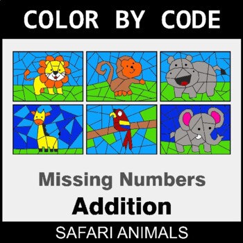 Missing Number in Addition - Coloring Worksheets | Color by Code