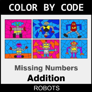 Missing Number in Addition - Coloring Worksheets | Color by Code