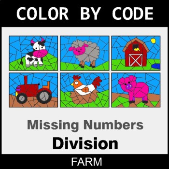 Missing Number in Division - Coloring Worksheets | Color by Code
