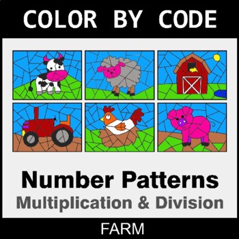 Number Patterns: Multiplication & Division - Coloring Worksheets | Color by Code