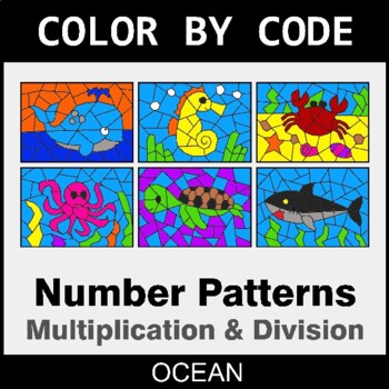 Number Patterns: Multiplication & Division - Coloring Worksheets | Color by Code
