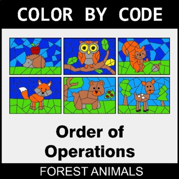 Order of Operations - Coloring Worksheets | Color by Code