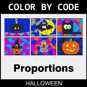 Halloween: Ratios & Proportions - Coloring Worksheets | Color by Code