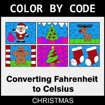 Christmas: Converting Fahrenheit to Celsius - Coloring Worksheets