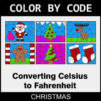 Christmas: Converting Celsius to Fahrenheit - Coloring Worksheets