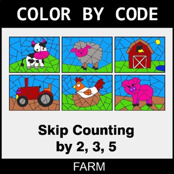 Skip Counting by 2, 3, 5 - Coloring Worksheets | Color by Code