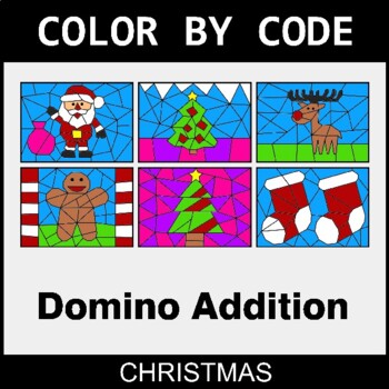 Christmas: Domino Addition - Coloring Worksheets | Color by Code