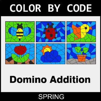 Spring: Domino Addition - Coloring Worksheets | Color by Code