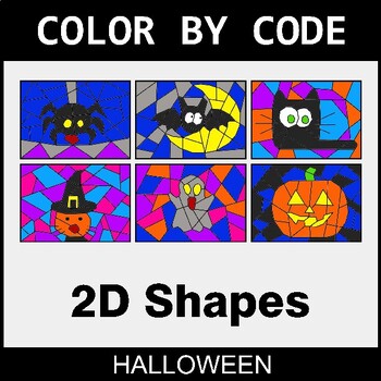 Halloween: Identifying 2D Shapes - Coloring Worksheets | Color by Code