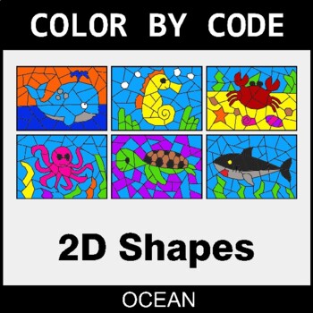 Identifying 2D Shapes - Coloring Worksheets | Color by Code