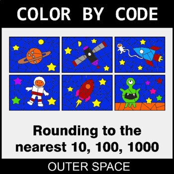 Rounding to the nearest 10, 100, 1000 - Coloring Worksheets | Color by Code