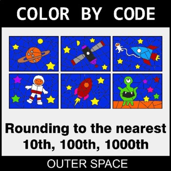 Rounding to the nearest 10th, 100th, 1000th - Coloring Worksheets