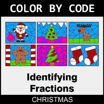 Christmas: Identifying Fractions - Coloring Worksheets | Color by Code