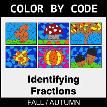 Fall: Identifying Fractions - Coloring Worksheets | Color by Code