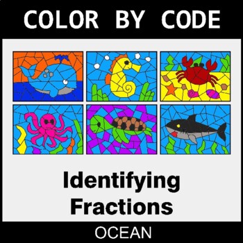 Identifying Fractions - Coloring Worksheets | Color by Code