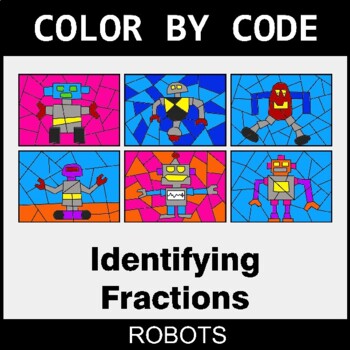 Identifying Fractions - Coloring Worksheets | Color by Code